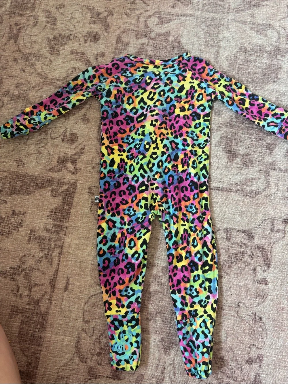 Bums and roses multicolor cheetah baby bamboo footie sleeper
